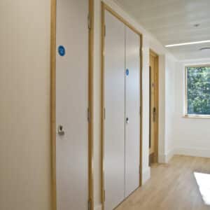 tall grey fire doors